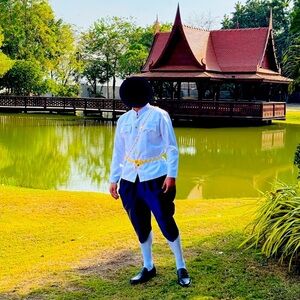 Traditional Thai Men’s Wear Raj Pattern Set, Used ONCE in a Royal Thai Wedding